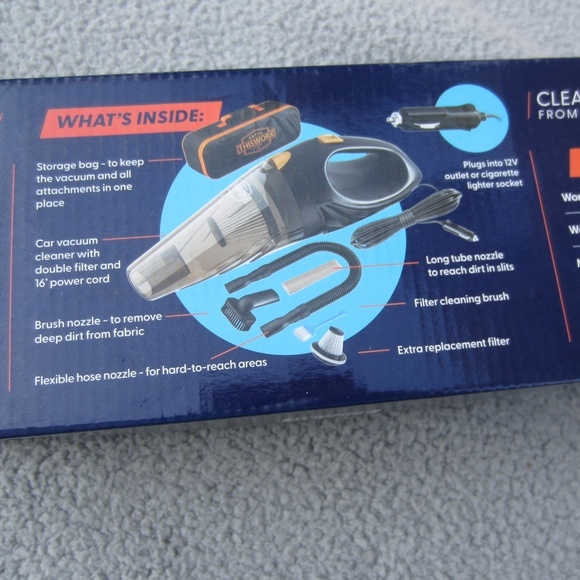 THISWORX TWC-01 106W 12V Handheld Bagless Portable‎ Vacuum Cleaner - Black - Picture 7 of 16